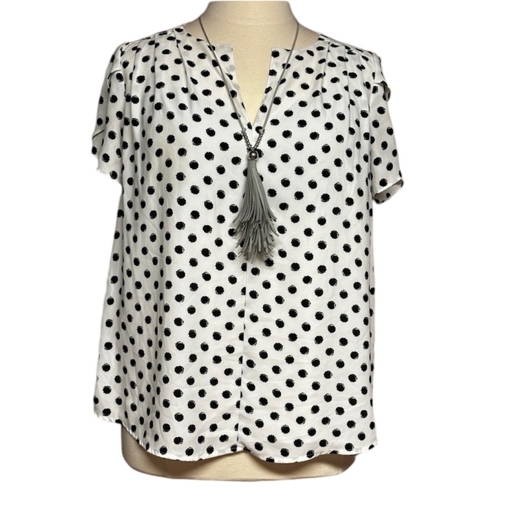 41 Hawthorn Polka Dot Tulip
Sleeved Blouse 1X
